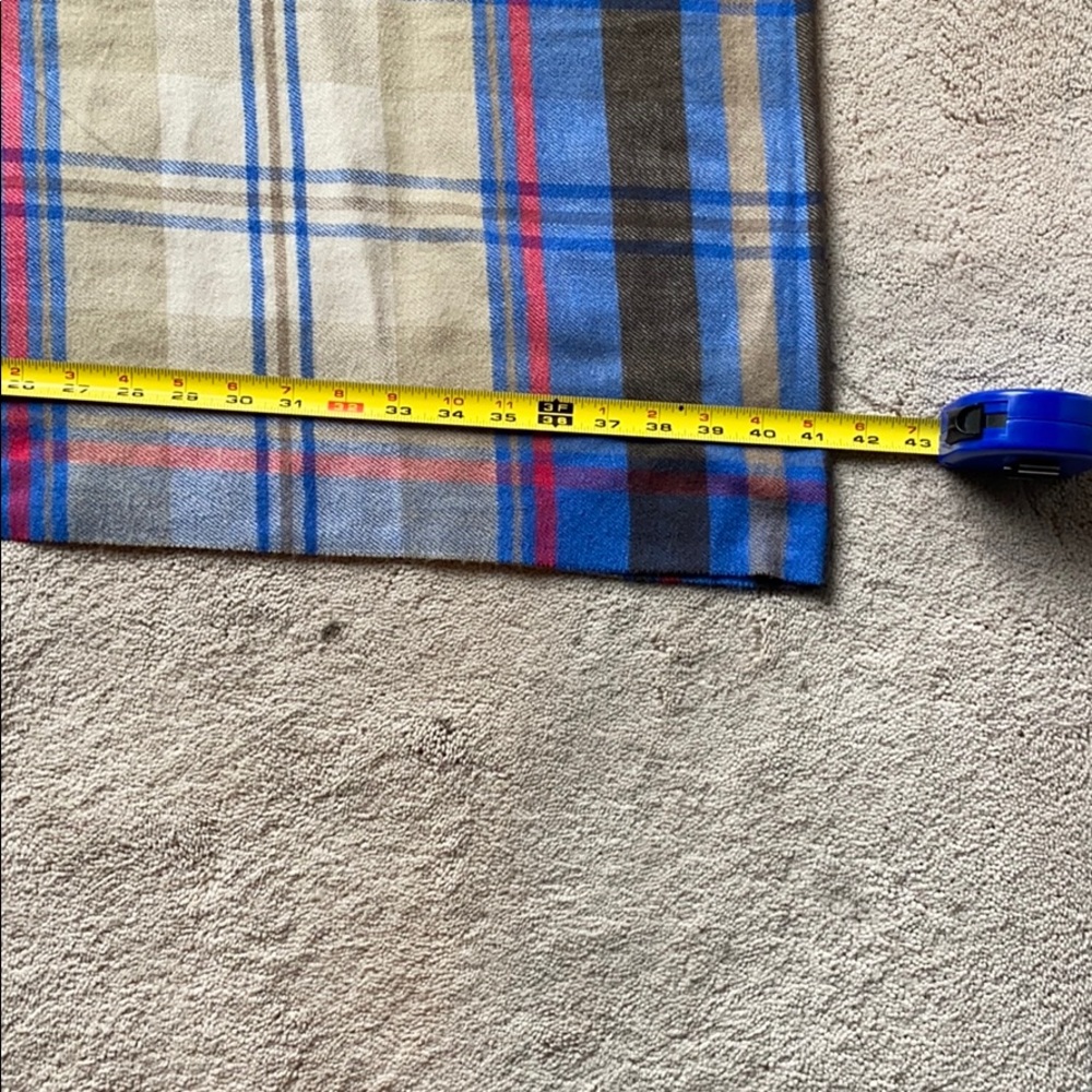 Blue , tan, red Blanket scarf. - Picture 5 of 7